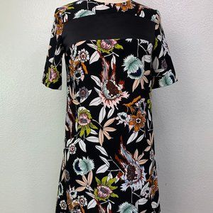 Topshop Boutique Floral Short Sleeve Shift Dress Size US 4